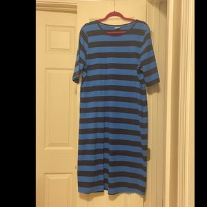 a new day, blue striped dress, XL